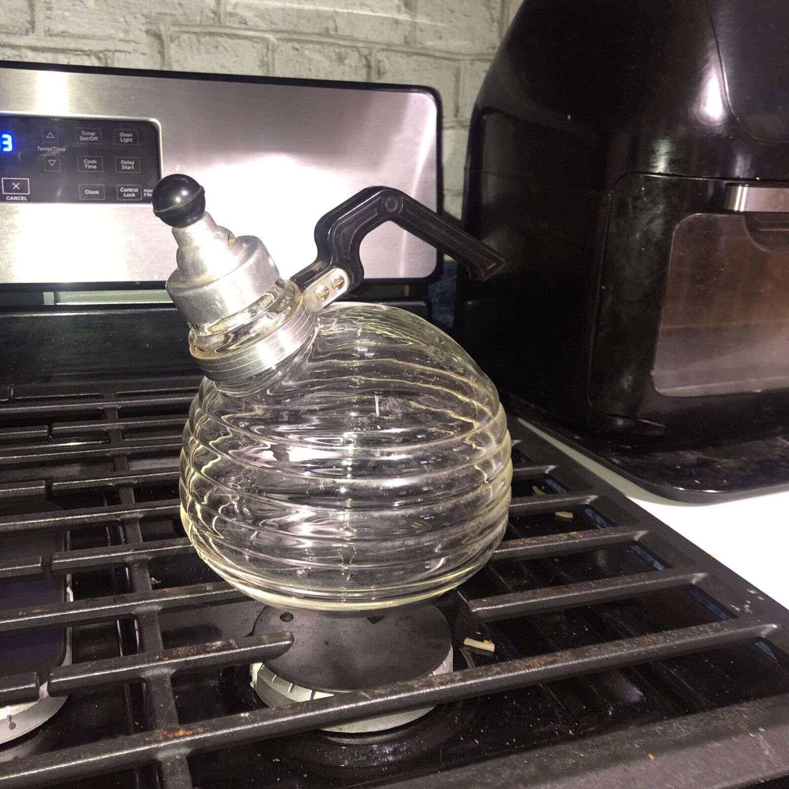 Vintage Tea Pot Glasbake Glass Aluminum