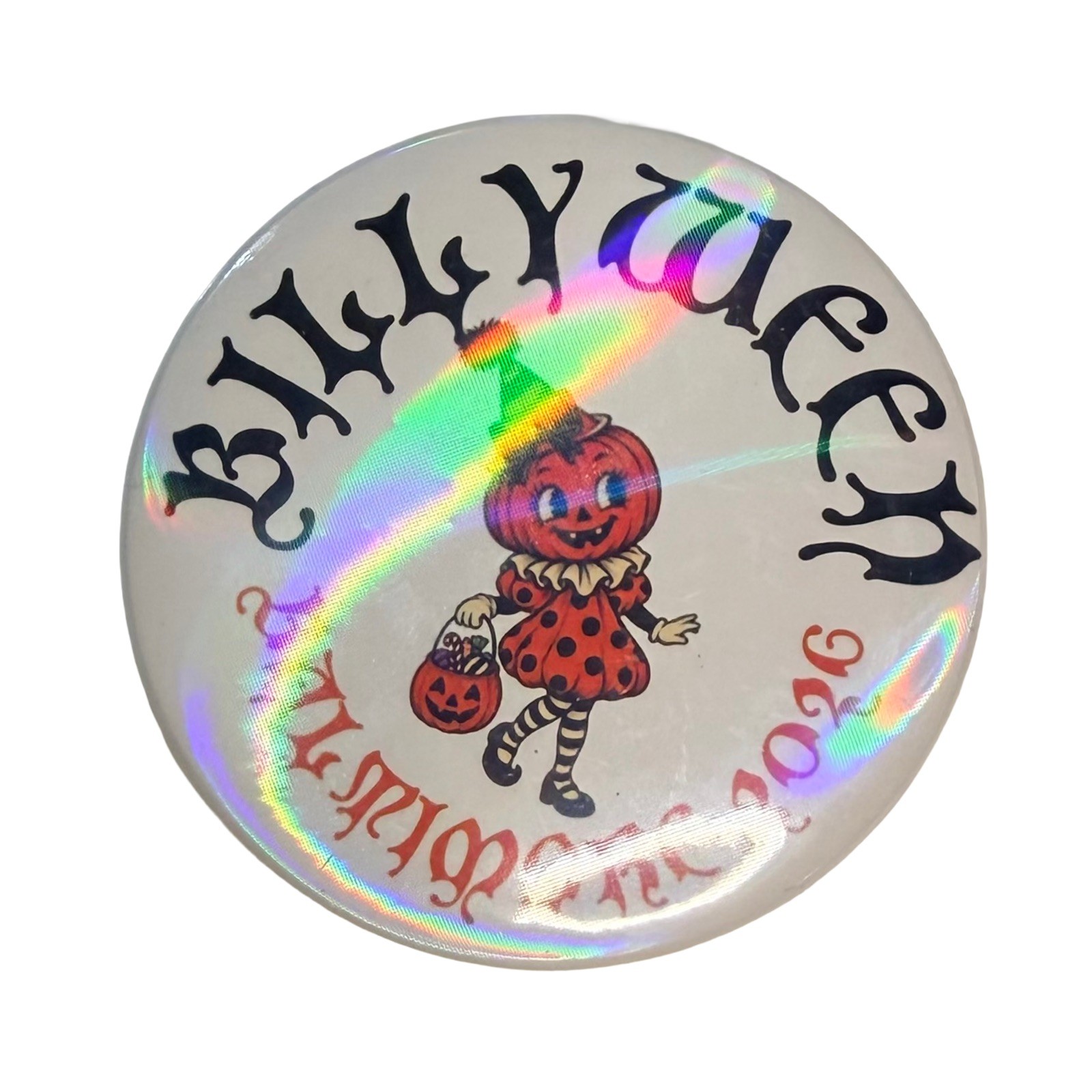 Two Billy Strings Billyween Holographic Button Pin - Baltimore 2026 BMFS