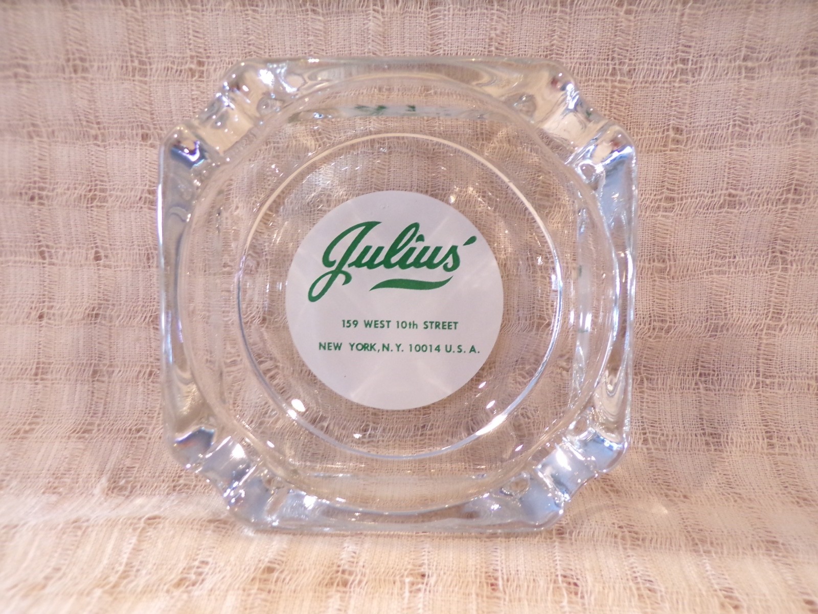 Vintage Julius' Bar New York City Gay Interest Glass Advertising Ashtray
