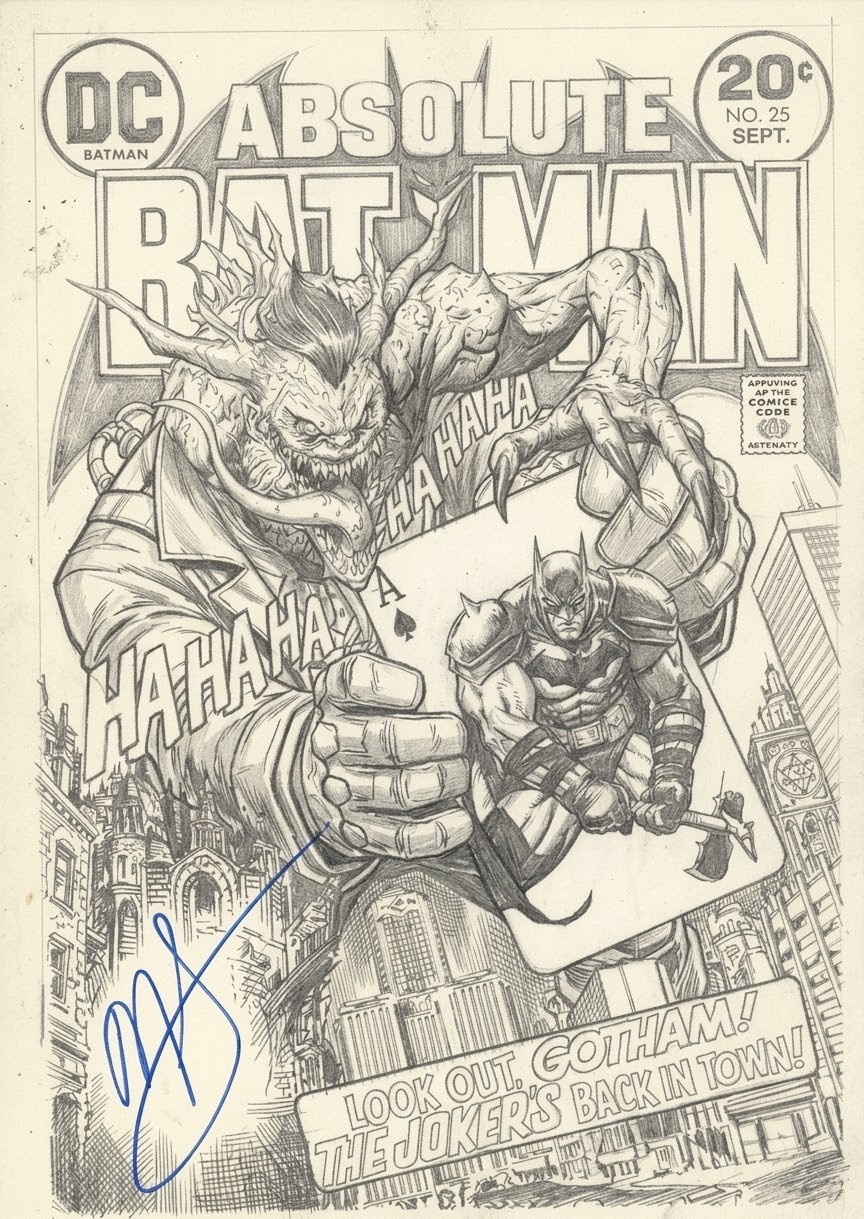 Absolute Batman ORIGINAL SKETCH ART PRINT NICKGQ limited To 25 ( Homage 251 ) 