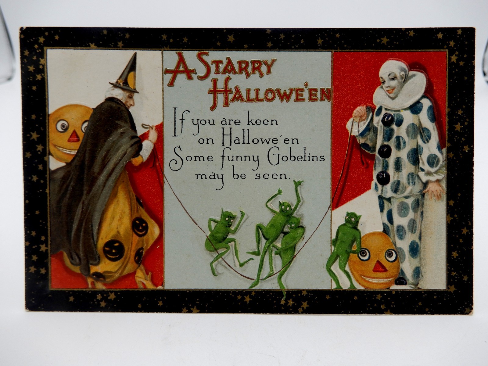 John Winsch A Starry Halloween Postcard Witch and Clown tur Rope for Goblins John Winsch A Starry Halloween Postcard Witch and Clown tur Rope for Goblins