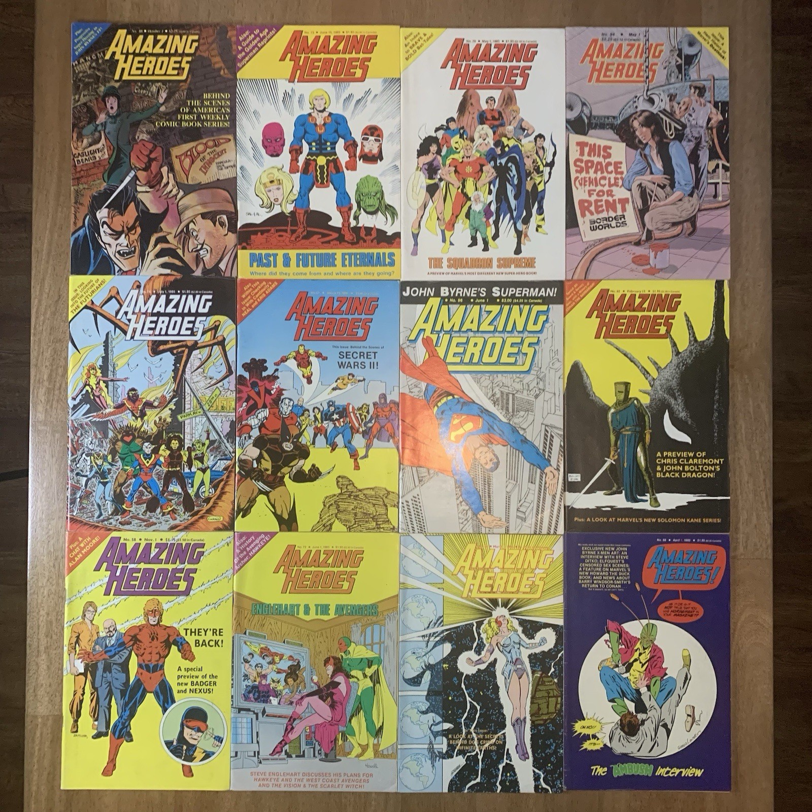 Amazing Heroes #58-96 Fantagraphics LOT Avg VF  Qty 12 Spider-Man Wolverine