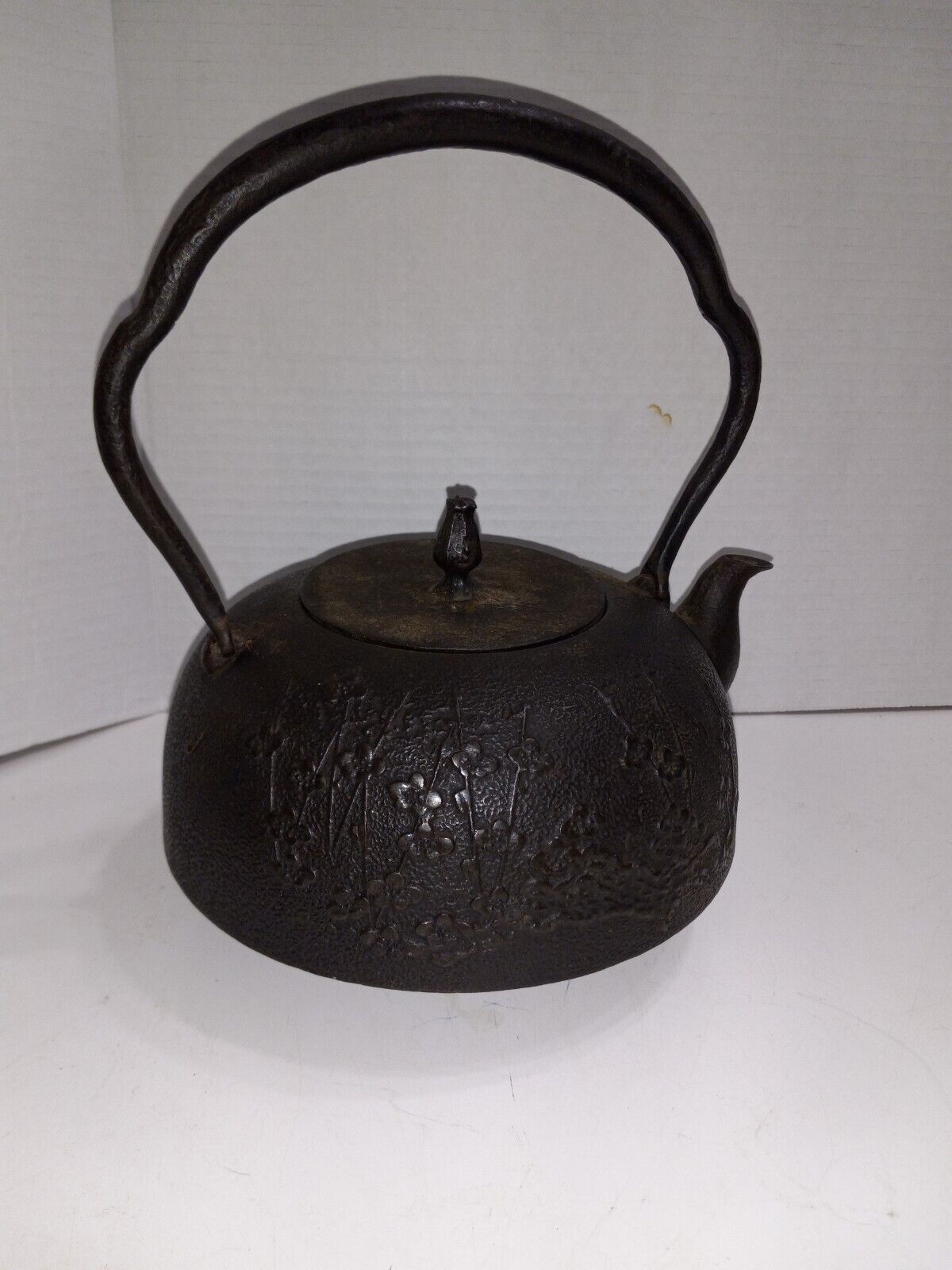 Antique Japanese Tetsubin Nabu Tekki Cast Iron Teapot Kettle With Lid