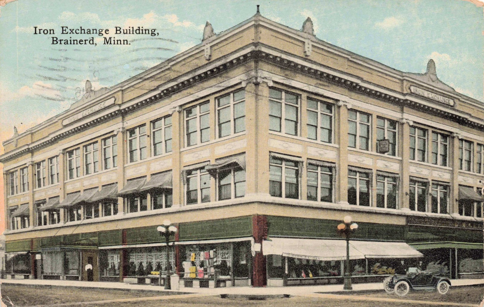 BRAINERD MN IRON EXCHANGE BUILDING 1916 VINTAGE POSTCARD 041626 V