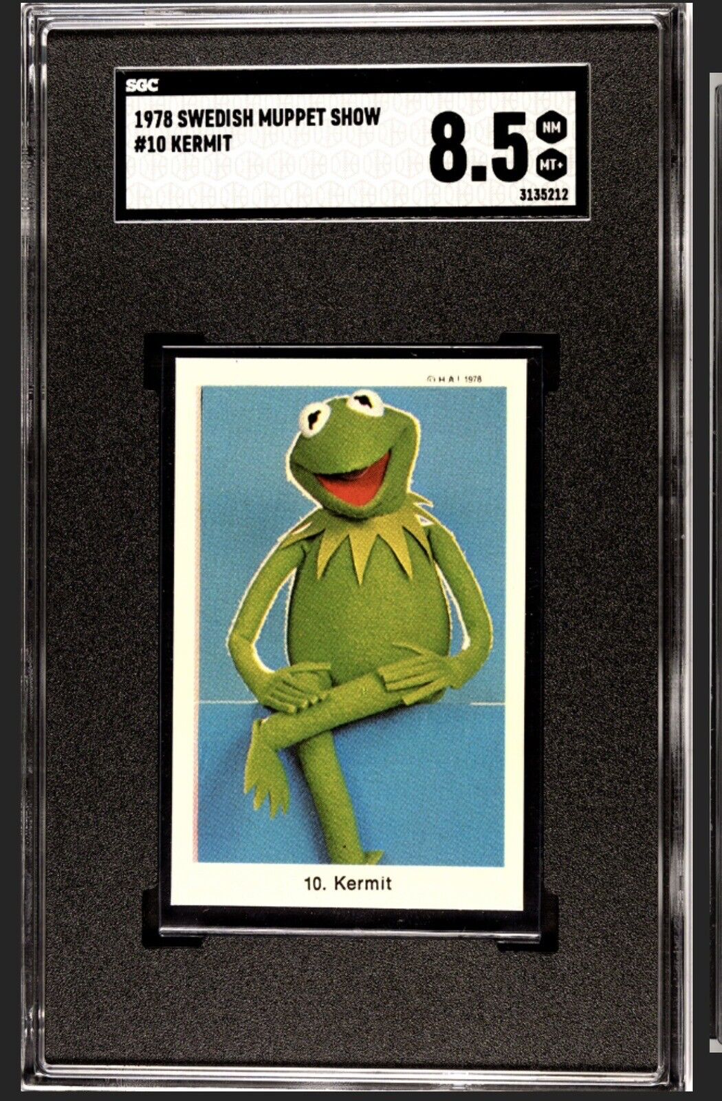 1978 SWEDISH KERMIT ROOKIE CARD JIM HENSEN MUPPETS SGC 8.5 POP 1 HIGHEST GRADE