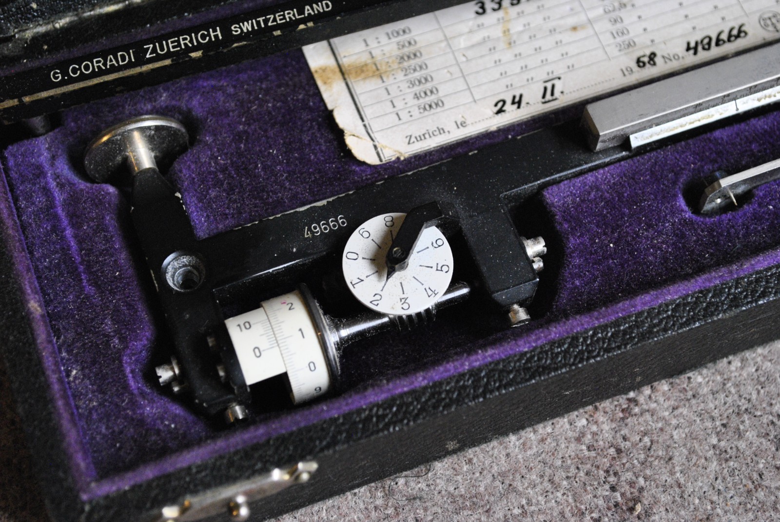 Vintage Measuring Device PLANIMETER G. CORADI ZUERICH SWITZERLAND 1958