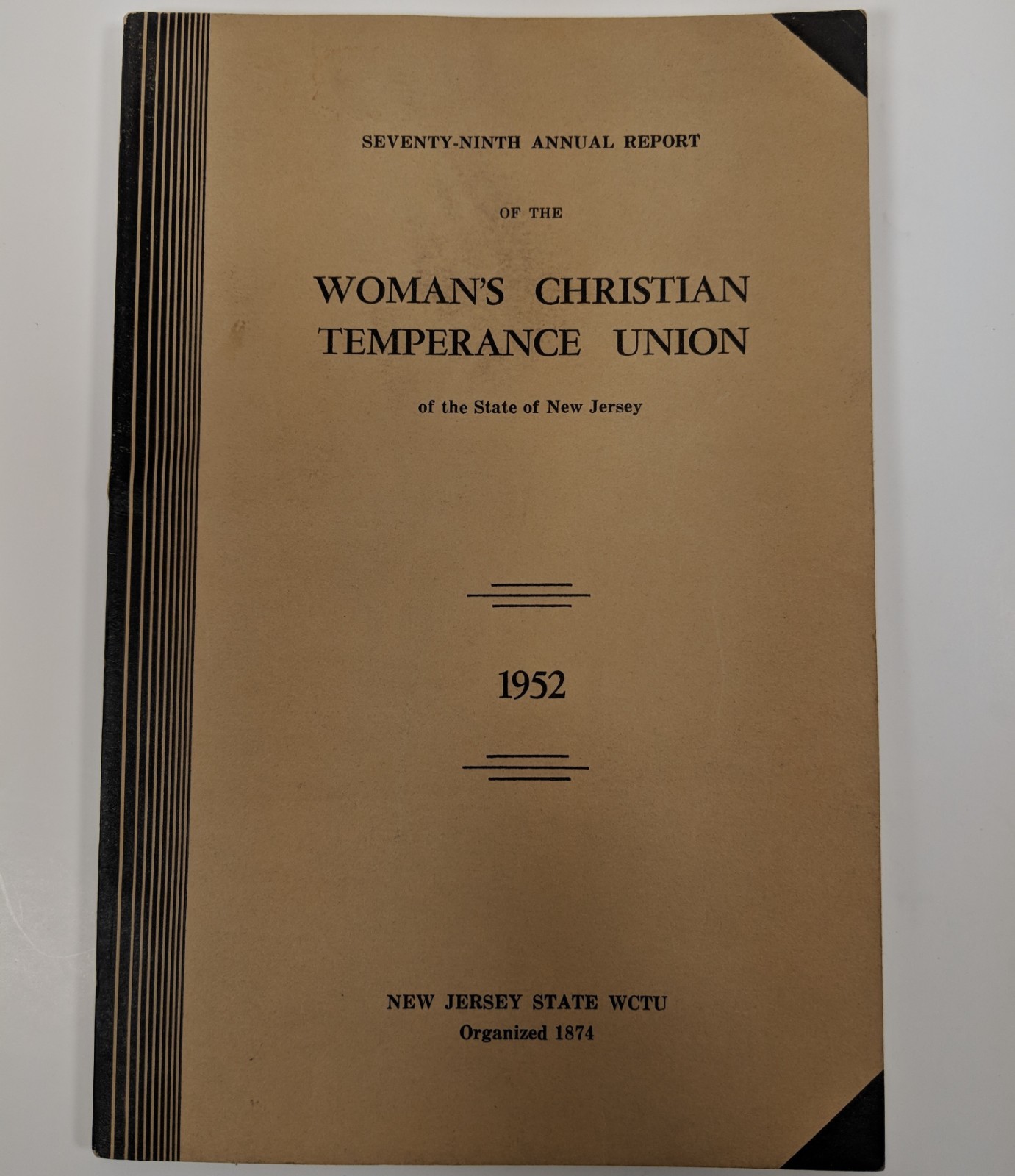 1952 Womans Christian Temperance Union 79th Annual Report New Jersey