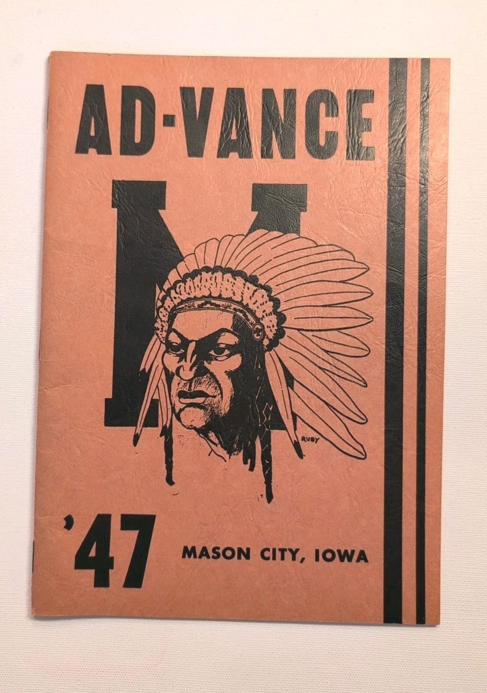 1947 Mason City Iowa High School Handbook Ad-Vance Yearbook Warren Ruby Art Ads 