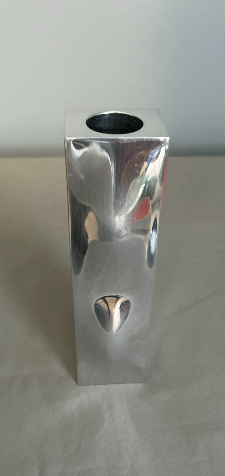 Vintage 2008 Nambé Karim Rashid Candlestick Holder MT0065 Modernist 7.5