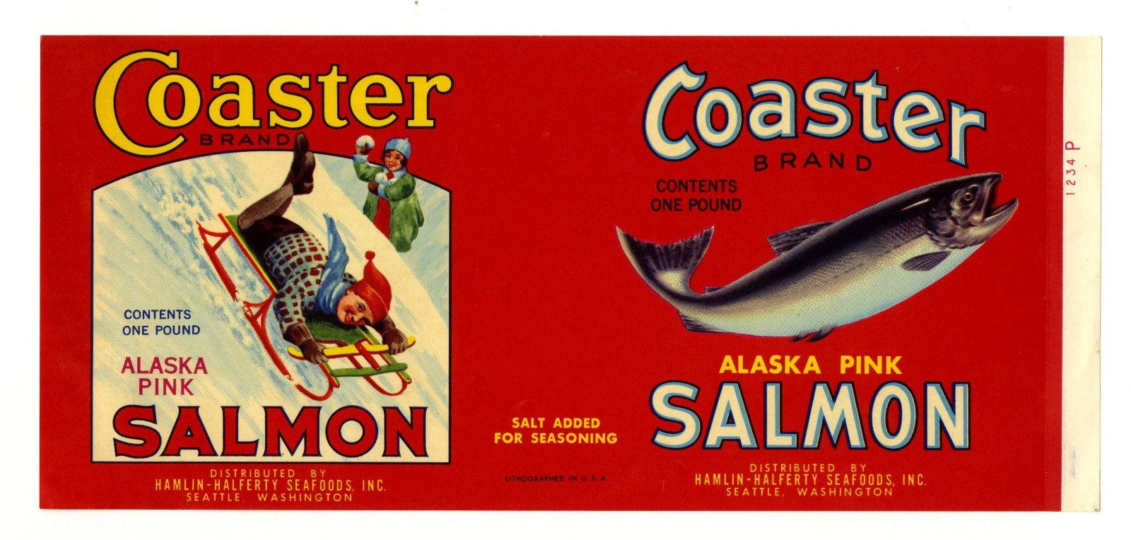 Coaster Brand Salmon Can Label - Seattle Washington Coaster Brand Salmon Can Label - Seattle Washington