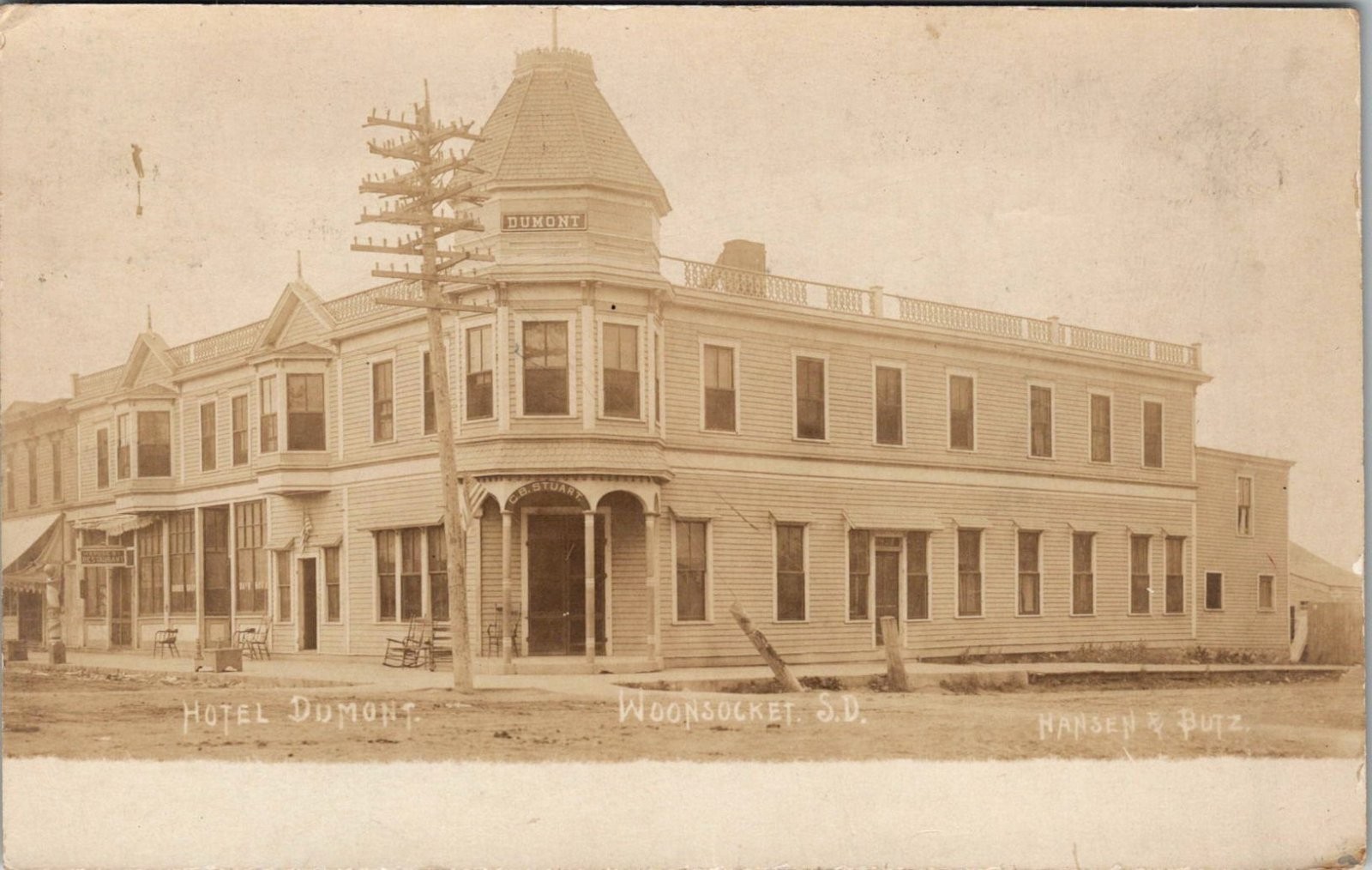 Hotel Dumont Woonsocket South Dakota Building 1910s Real Photo RPPC Hotel Dumont Woonsocket South Dakota Building 1910s Real Photo RPPC