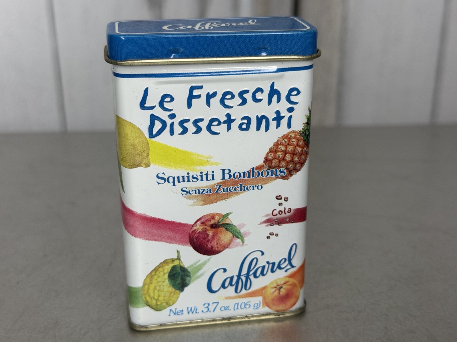 CAFFAREL Candy Italy Advertising Vintage Mini Hinged Tin Container