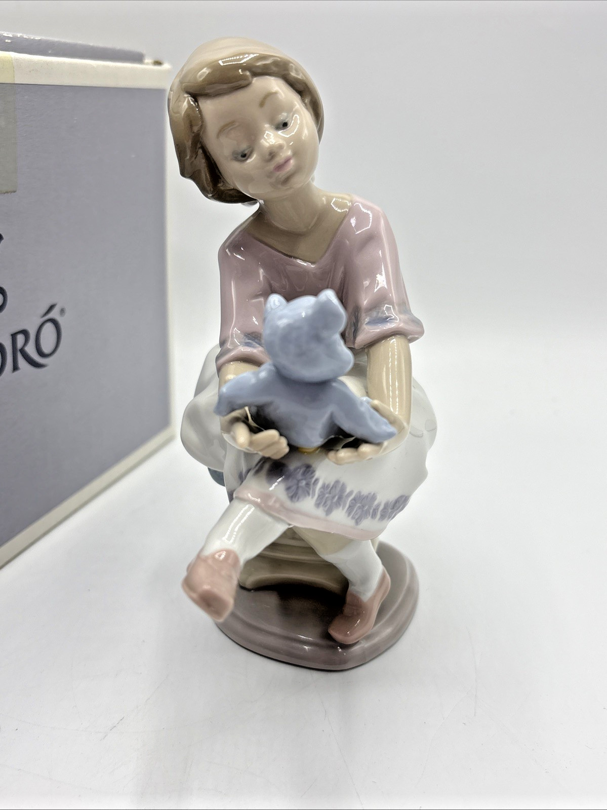 Vintage Lladro #7620 Best Friend Girl Teddy Bear 1993 Collectors Society (C)