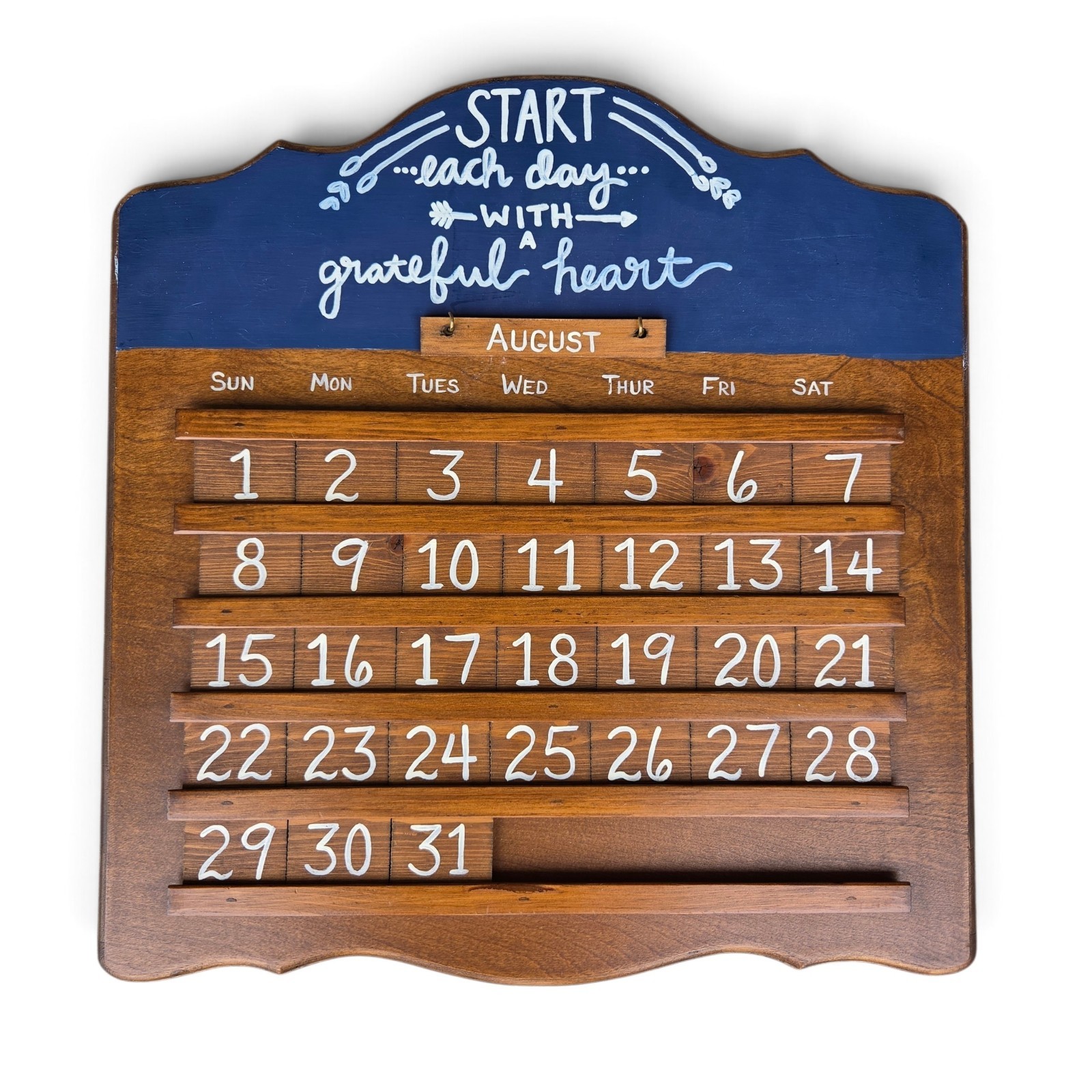 Vintage Handcrafted Wood Wall Hanging Perpetual Calendar | Junction City, KS Vintage Handcrafted Wood Wall Hanging Perpetual Calendar | Junction City, KS