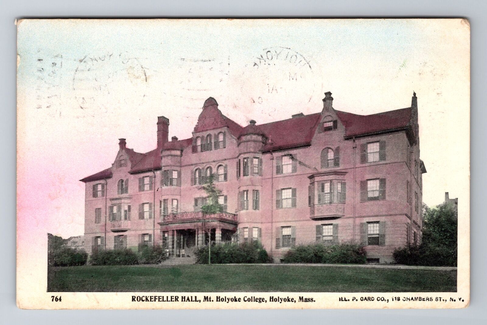 Holyoke MA-Massachusetts, Mt. Holyoke Rockefeller Hall, Vintage c1904 Postcard