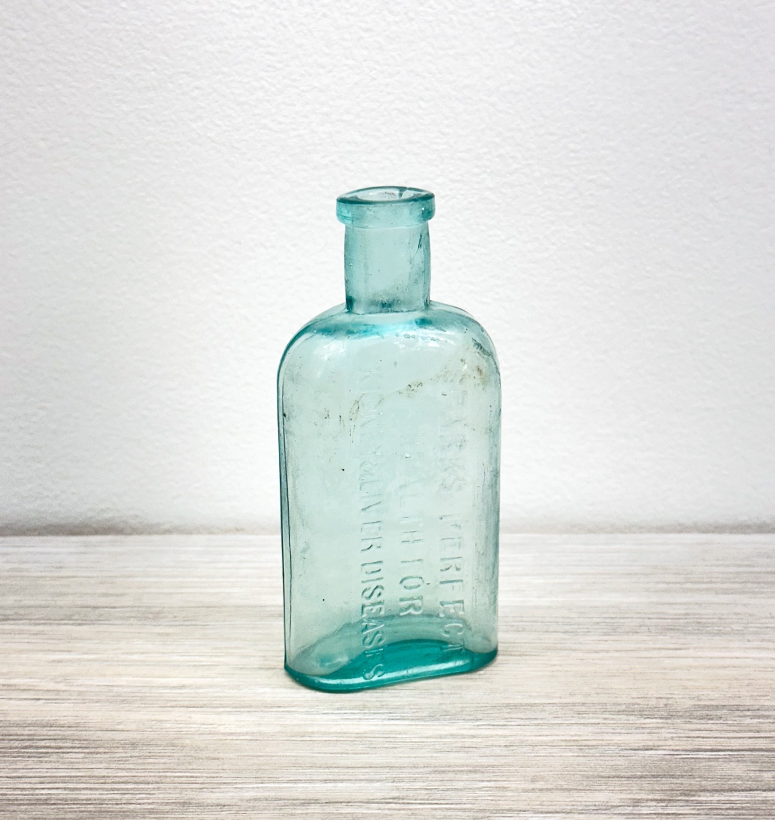Antique 1880s Sparks Perfect Health Kidney Liver Medicine Sample Bottle Aqua 4