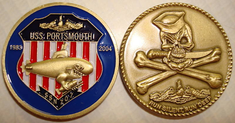 USS PORTSMOUTH SSN-707  NAVY SUBMARINE CHALLENGE COIN