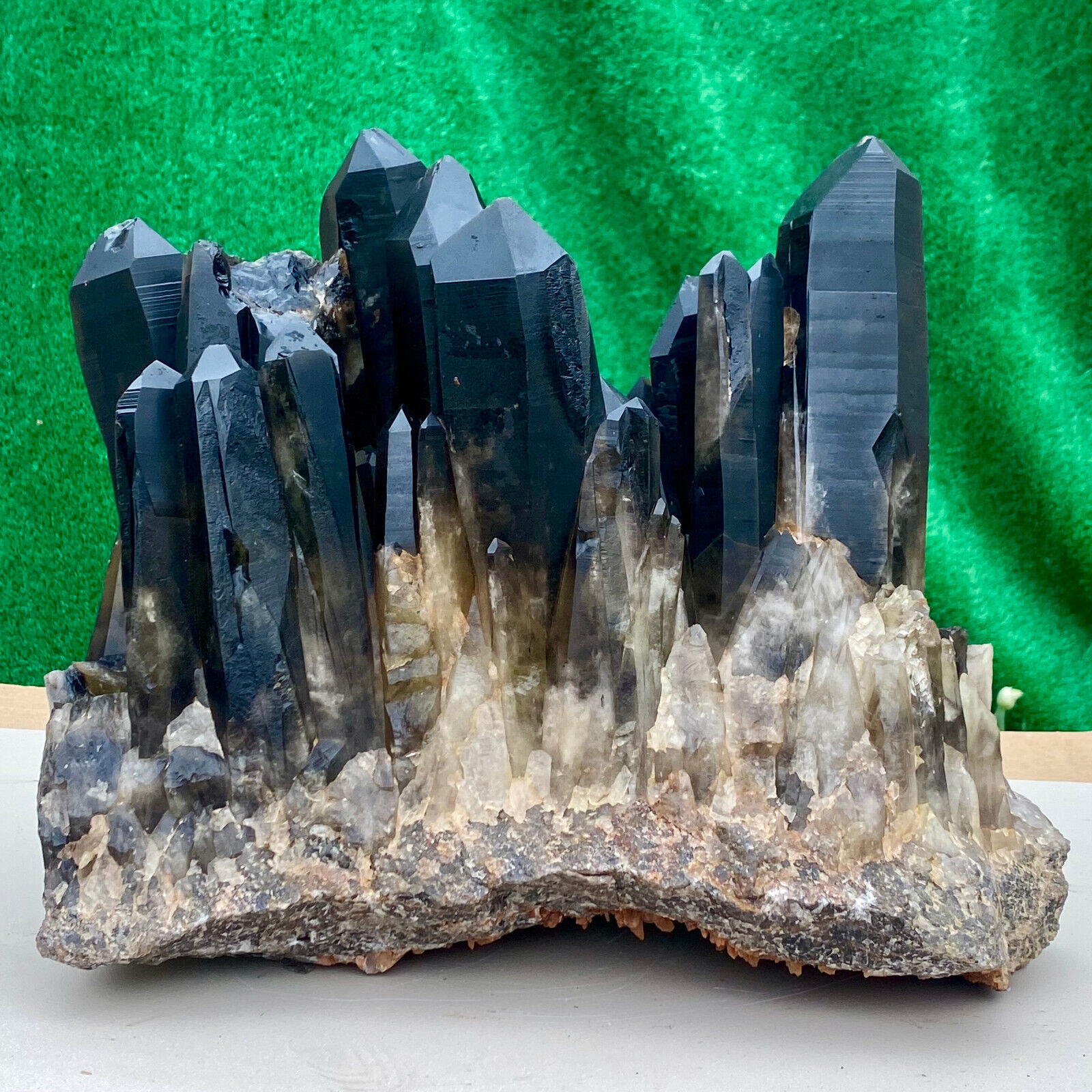 44.28LB Natural Beautiful Black Quartz Crystal Cluster Mineral Specimen Rare