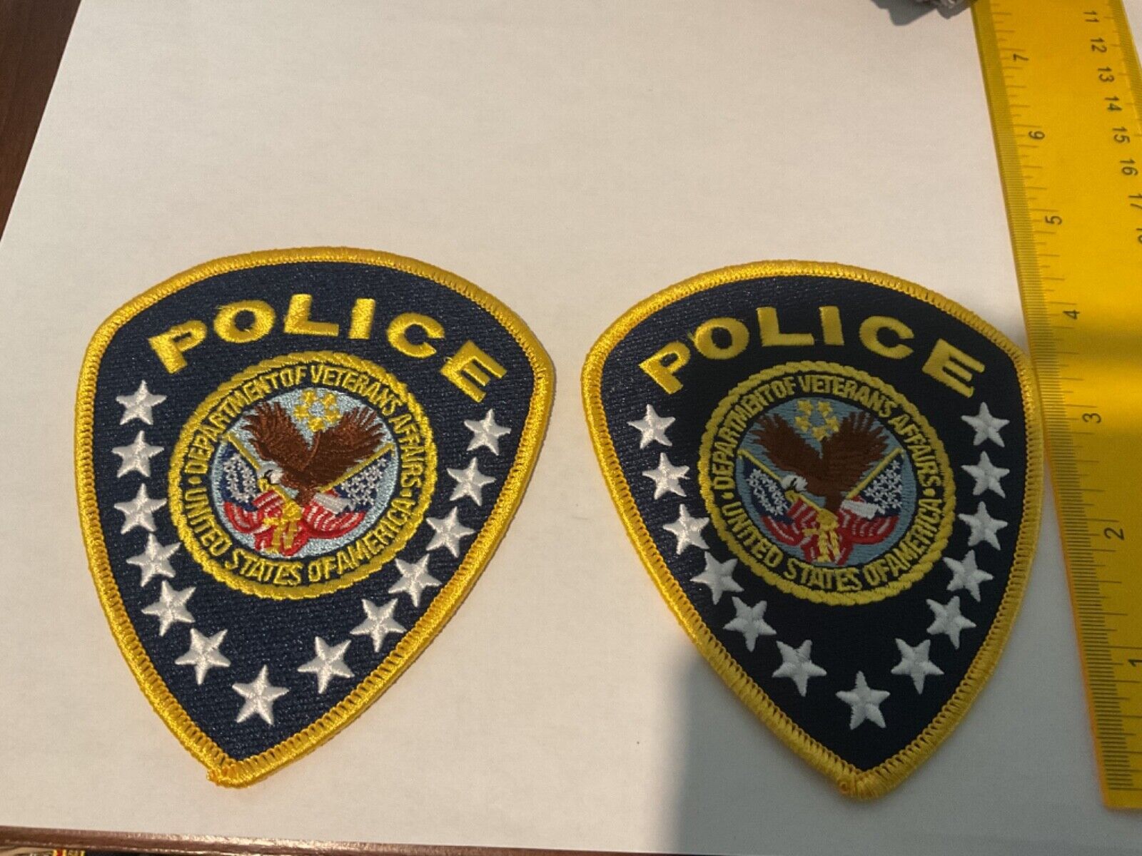 Police Department Of Veterans Affairs full size collectible patches 2 pieces