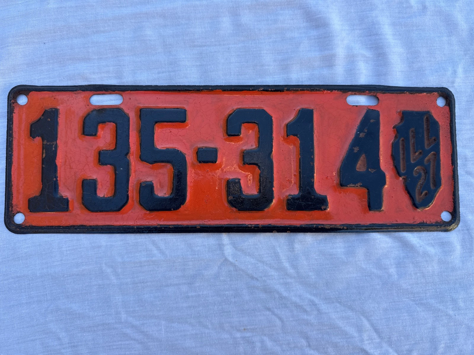 Vintage Illinois 1927 Car License Plate
