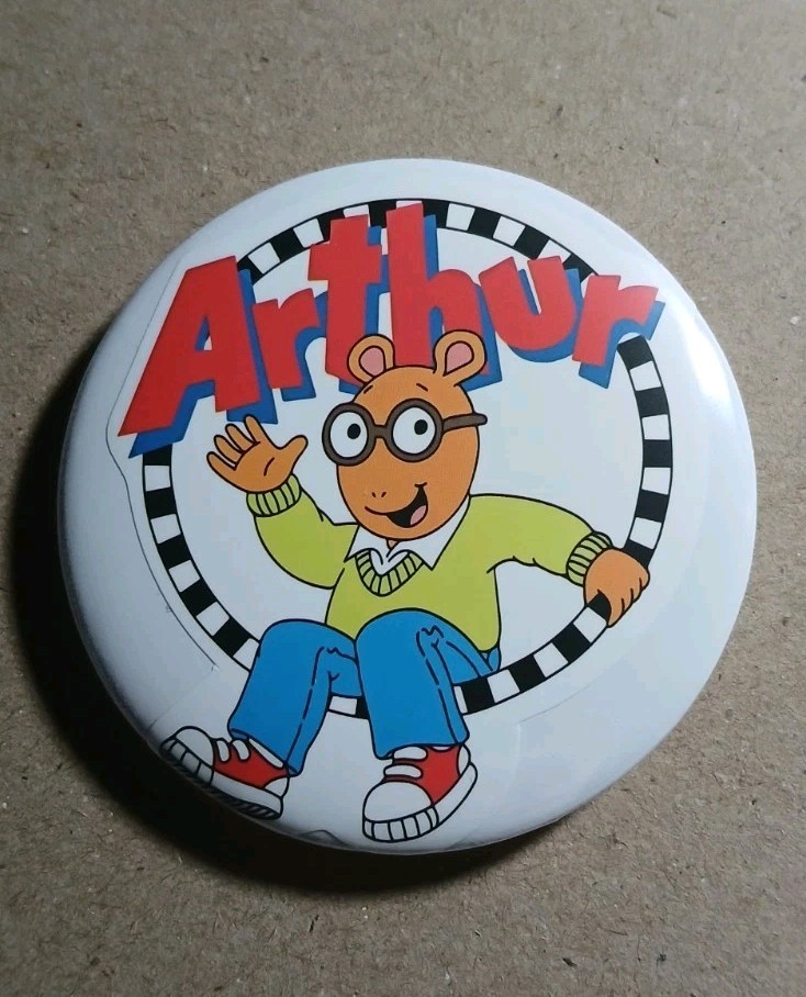 Handmade PBS Kids Arthur Button Pin/Badge