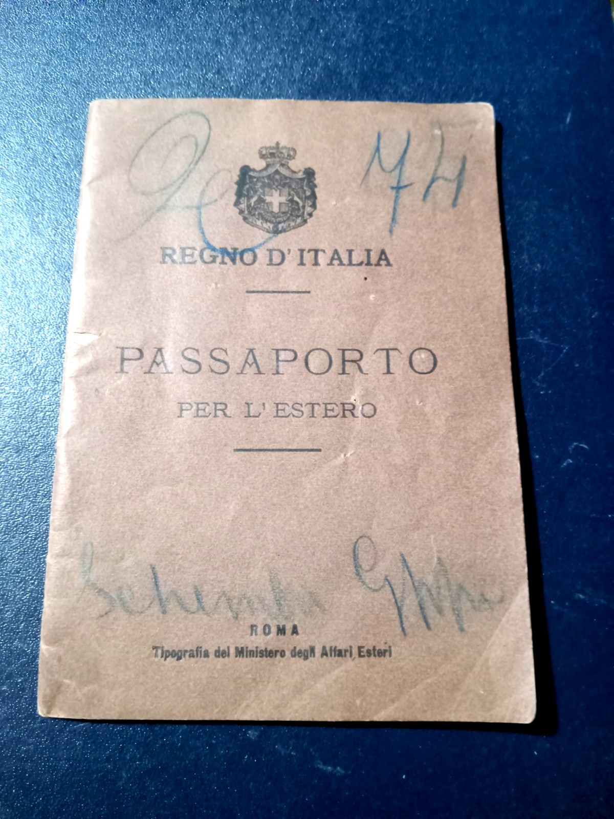 Original 1890s Italian Passport - Italy - REGNO D'ITALIA PASSAPORTO 6X4 Antique 
