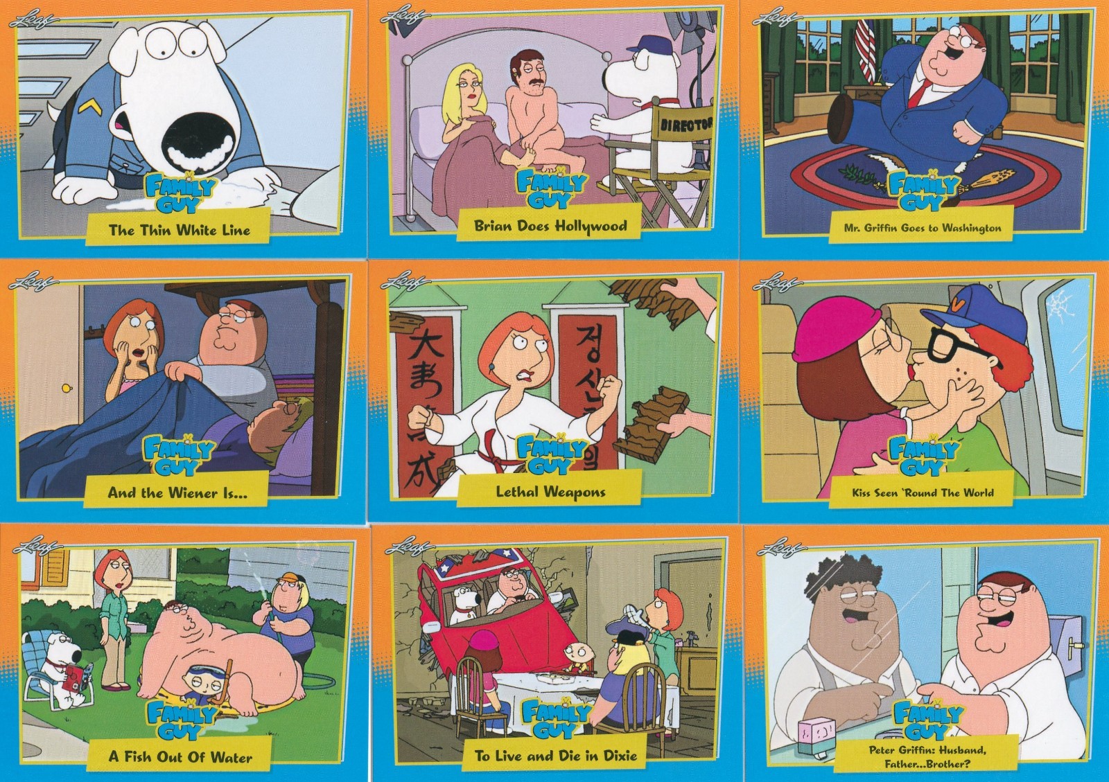 HTF 2011 Leaf Family Guy Complete 50 Card Set in Original Box, NO CHASE Cards