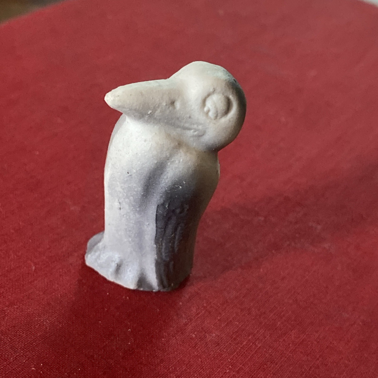 Antique Miniature German Bisque Bird Figurine Grey