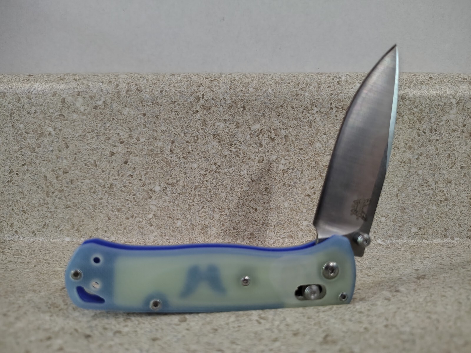 Bench Made Bugout 535-1901 Limited Edition Folding Knife Blue and Translucent