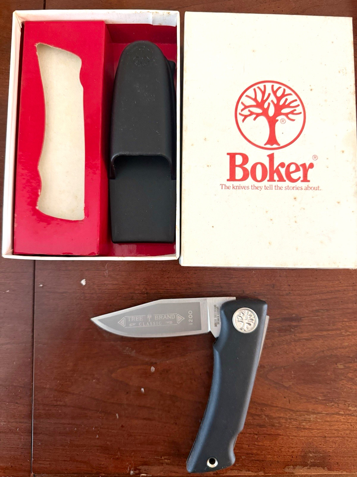 Böker Tree Brand Classic 1200 Lockback Drop Point Pocketknife Black w/Box Sheath