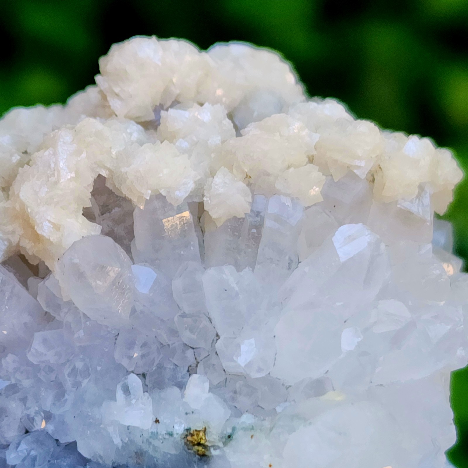 Amazing Quartz with Flower Calcite Coating Self Stand Specimen, 84gm, US Seller