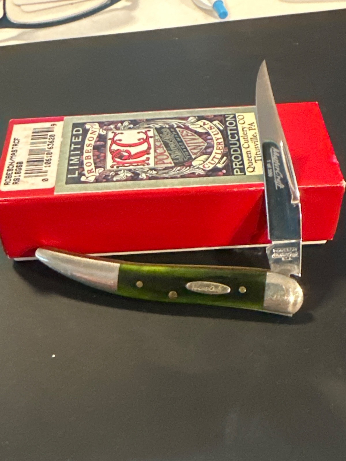 Robeson (Queen Cut Co) 1/200  #16  GREEN  Mini Toothpick pocket knife