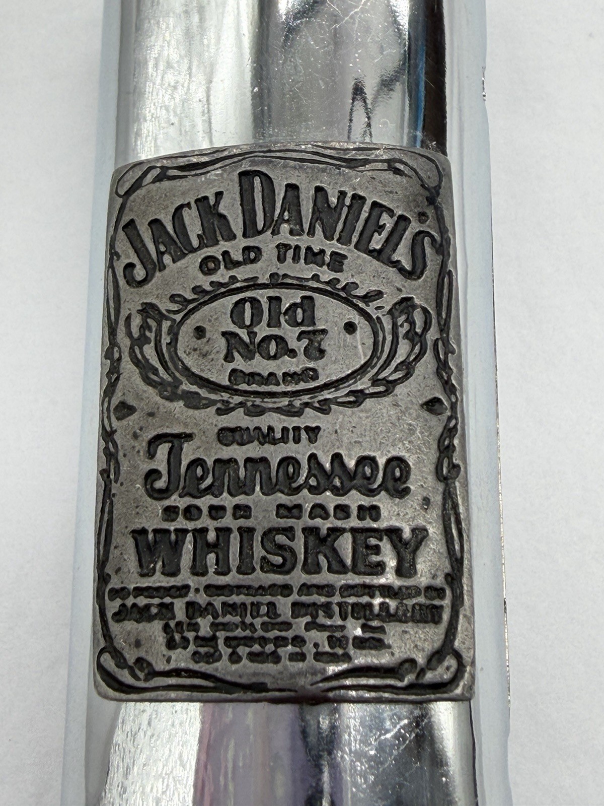 Vintage Jack Daniel\'s Advertising Silver Tone Lighter Sleeve Case