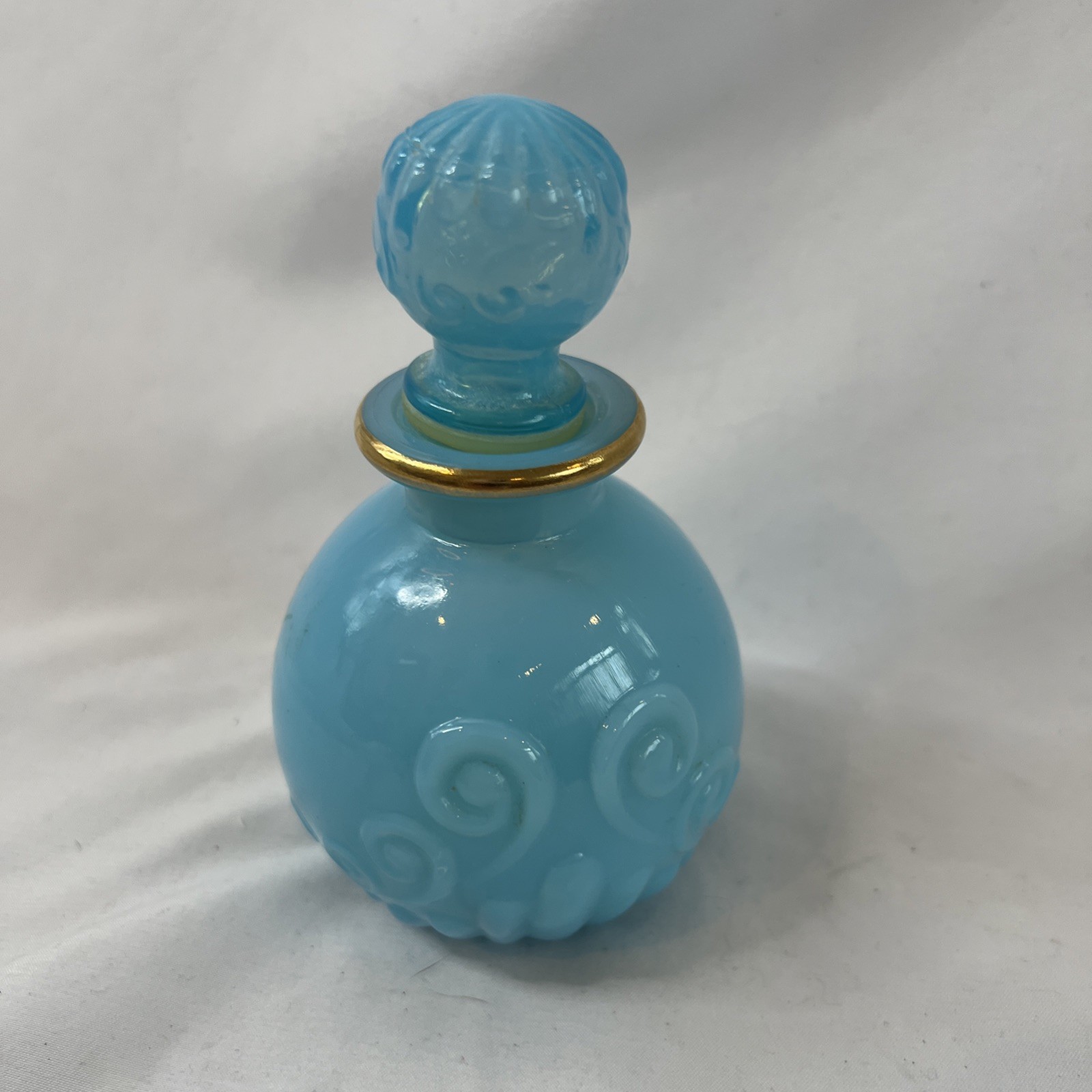 Vintage Avon Bristol Blue Moonwind Opaline 1970's Perfume Bottle EMPTY