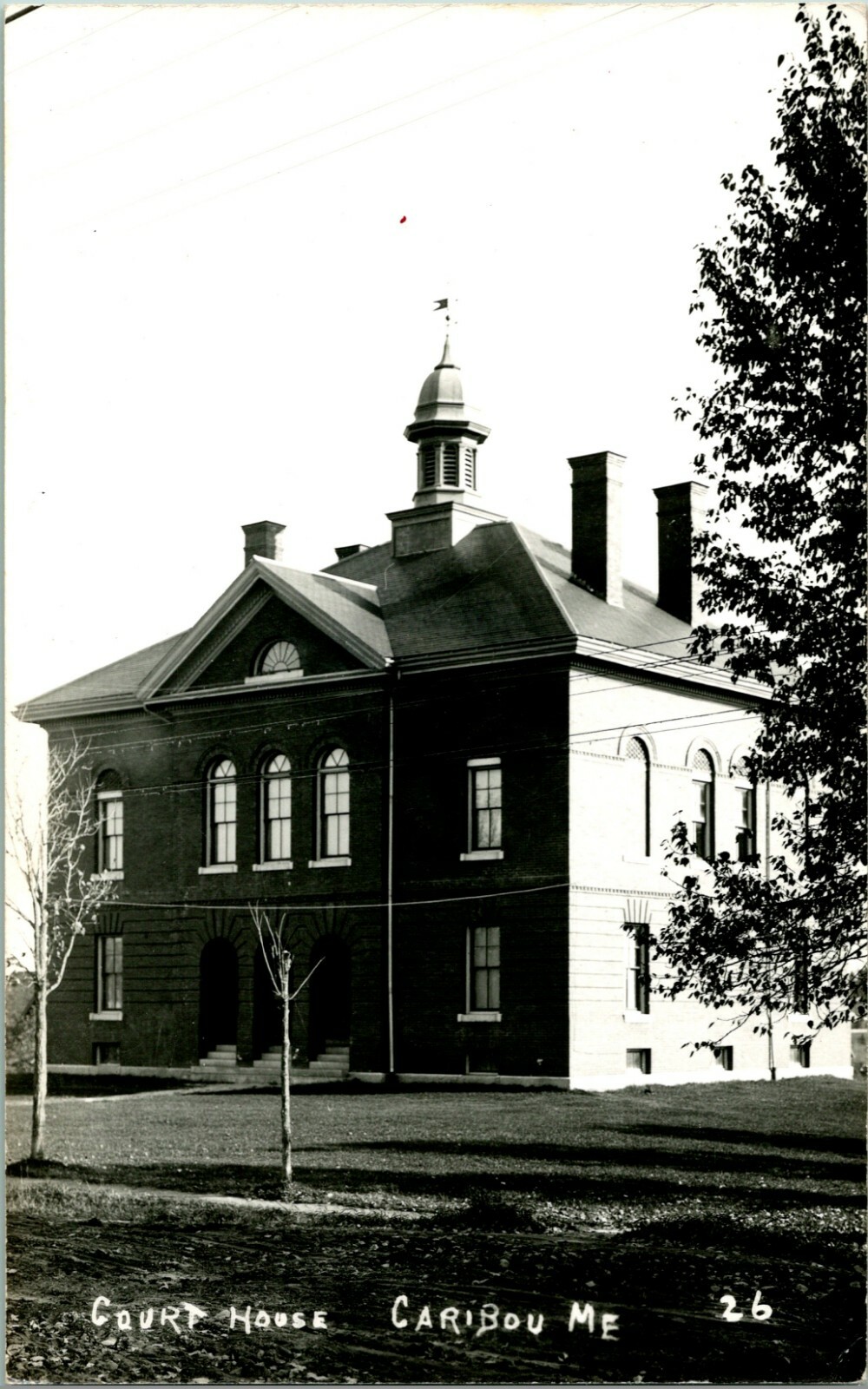RPPC Caribou Maine ME Aroostook County Court House UNP Postcard