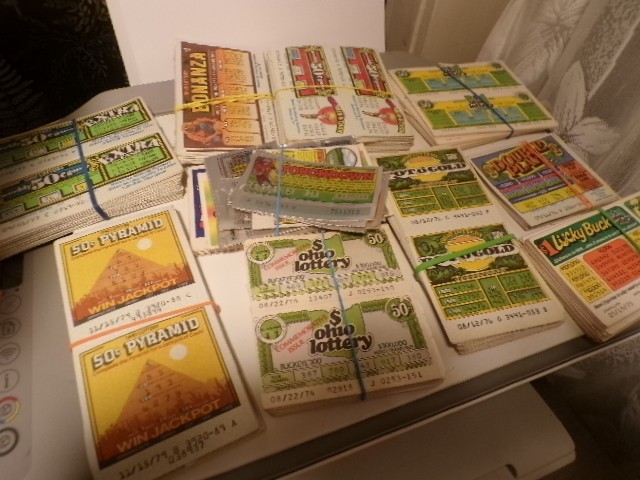 Large lot of 700+ used Vintage Ohio Lottery Tickets 1970s  ephemera crafts
