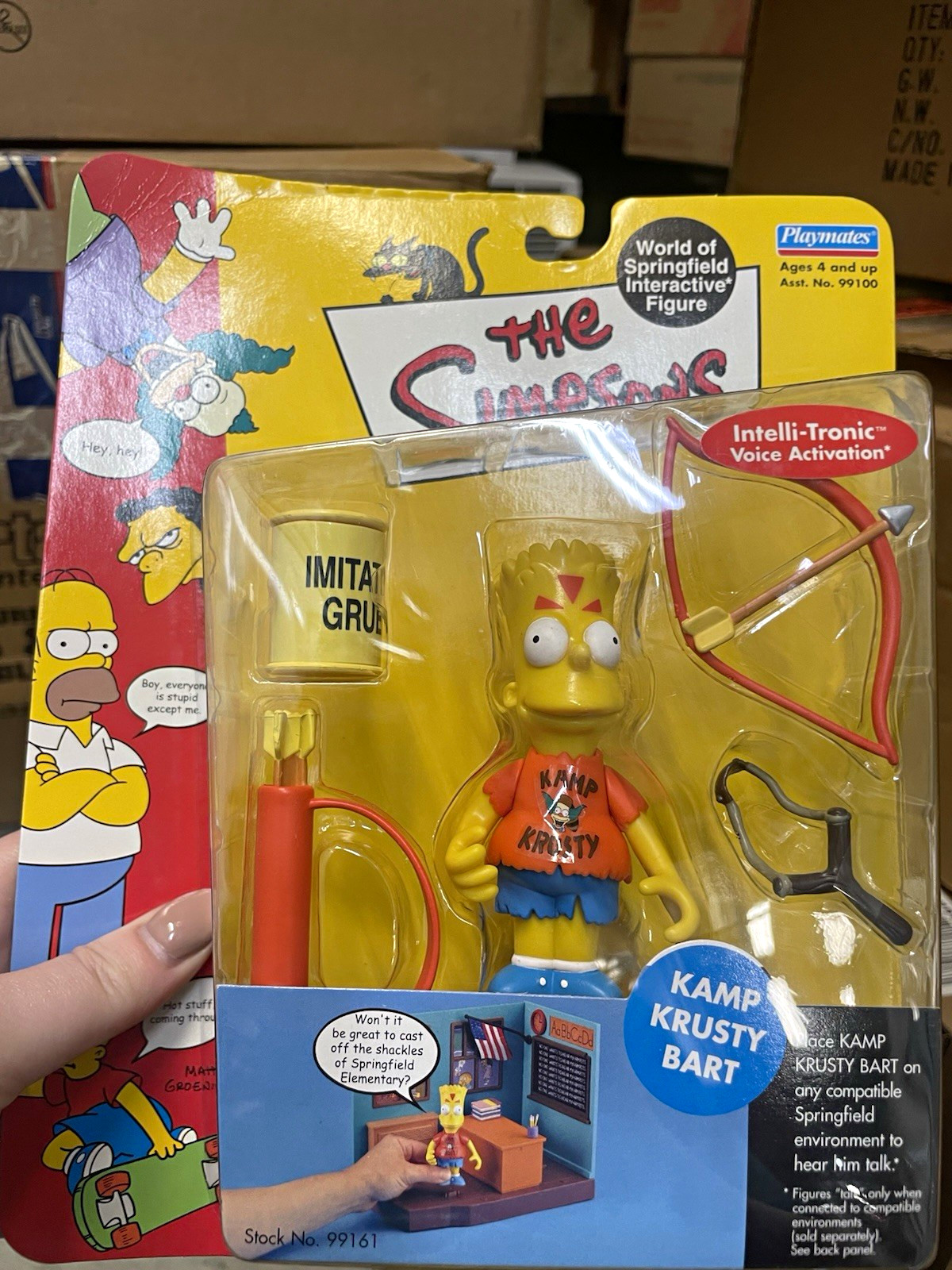 Playmates The Simpsons Bart Simpson Kamp Krusty Voice Figure w/ Bow & Arrow