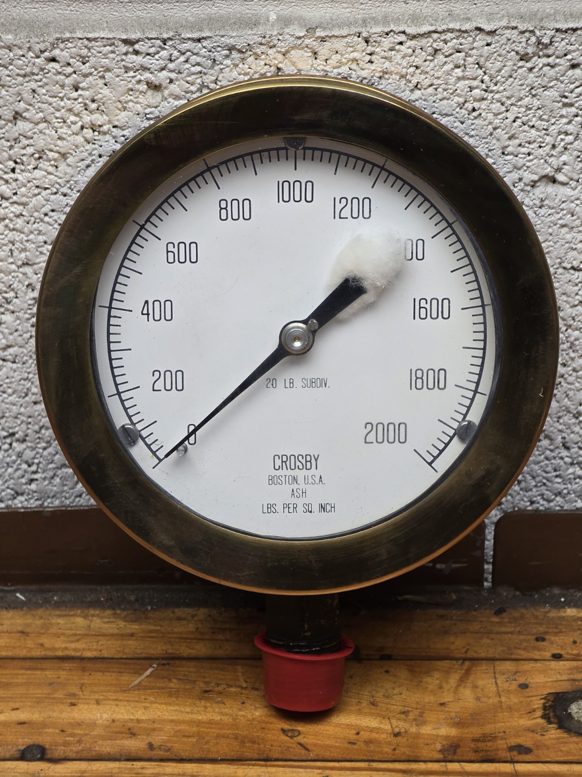 Vintage Crosby Solid Brass 2000psi Pressure Gauge 4-1/2