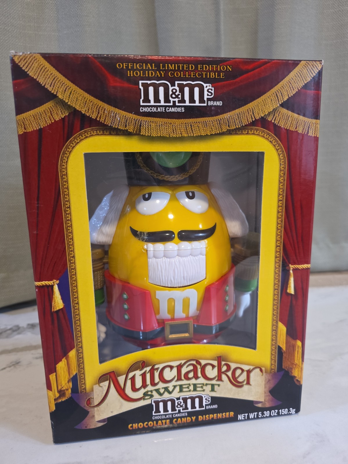 M&M Yellow Nutcracker Sweet Candy Dispenser Holiday Official Limited Edition NIB