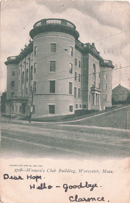  Postcard Women\'s Club Building Worcester MA
