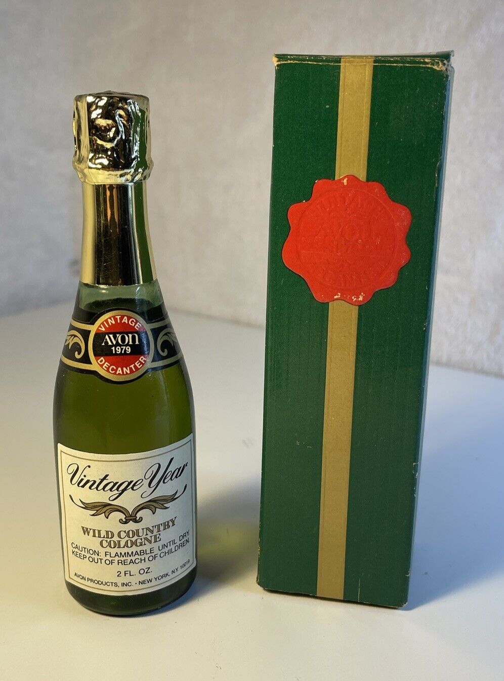 New Avon VINTAGE YEAR DECANTER  Wild Country Cologne Bottle 2 fl oz With Box