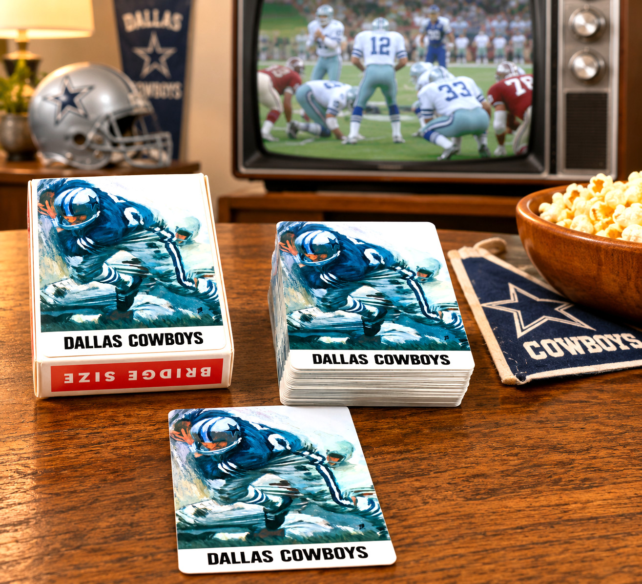 Vintage 1966 Dallas Cowboys Stancraft Playing Cards Deck Retro NFL Football