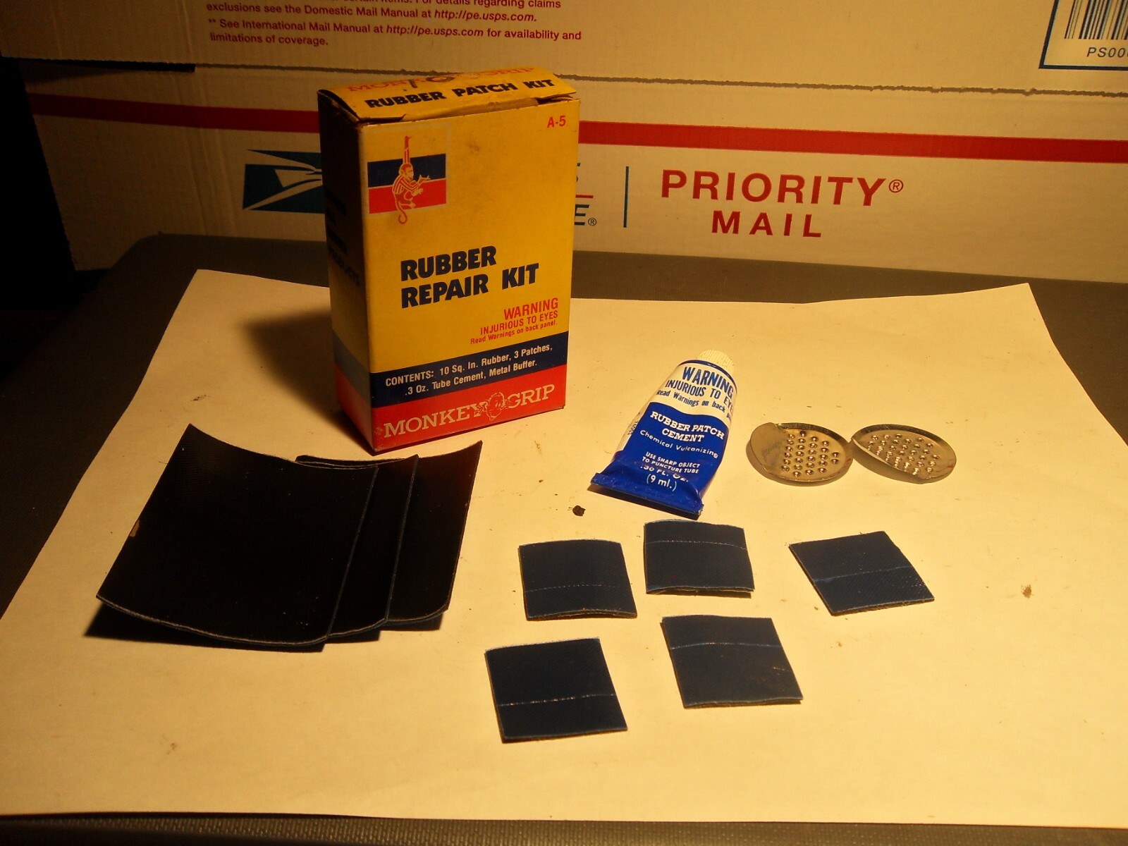 Vintage Monkey Grip Tire Tube Repair Kit No. A-5 W/ Cardboard Box