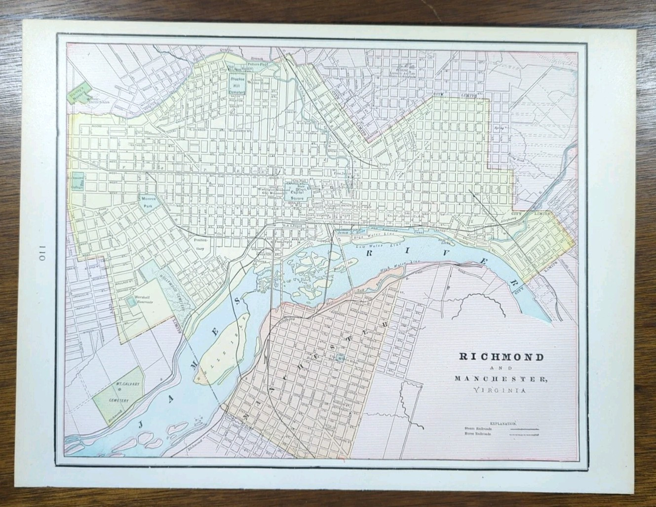 Vintage 1900 RICHMOND VIRGINIA VA Map 14\