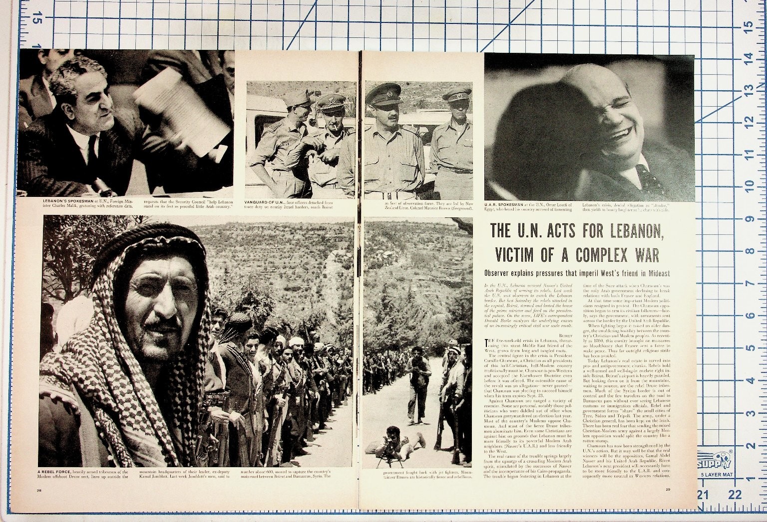 1958 Lebanon Crisis UN Middle East Magazine Article Photos Ephemera 1958 Lebanon Crisis UN Middle East Magazine Article Photos Ephemera