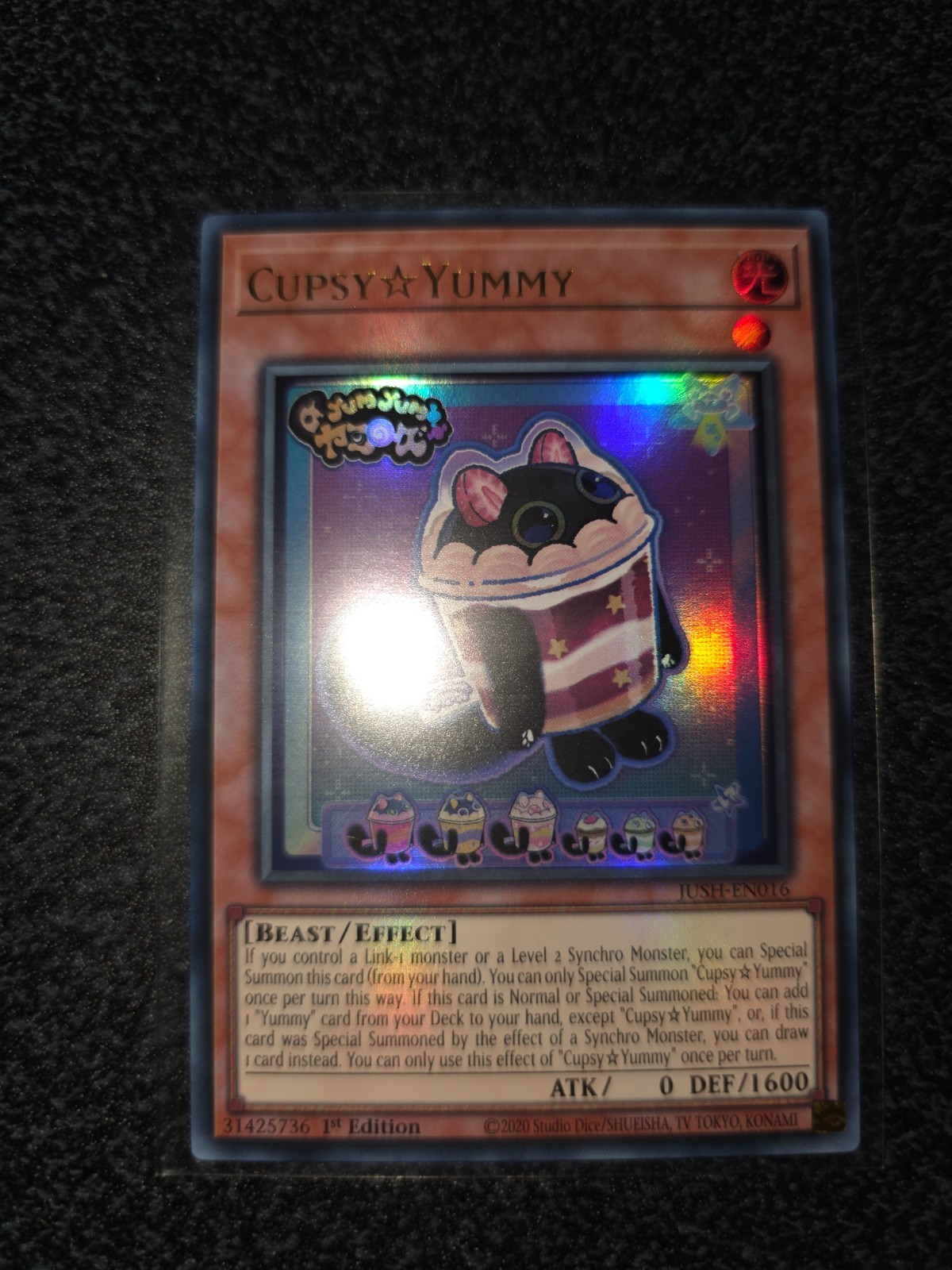 JUSH-EN016 Cupsy☆Yummy Ultra Rare 1st Ed YuGiOh