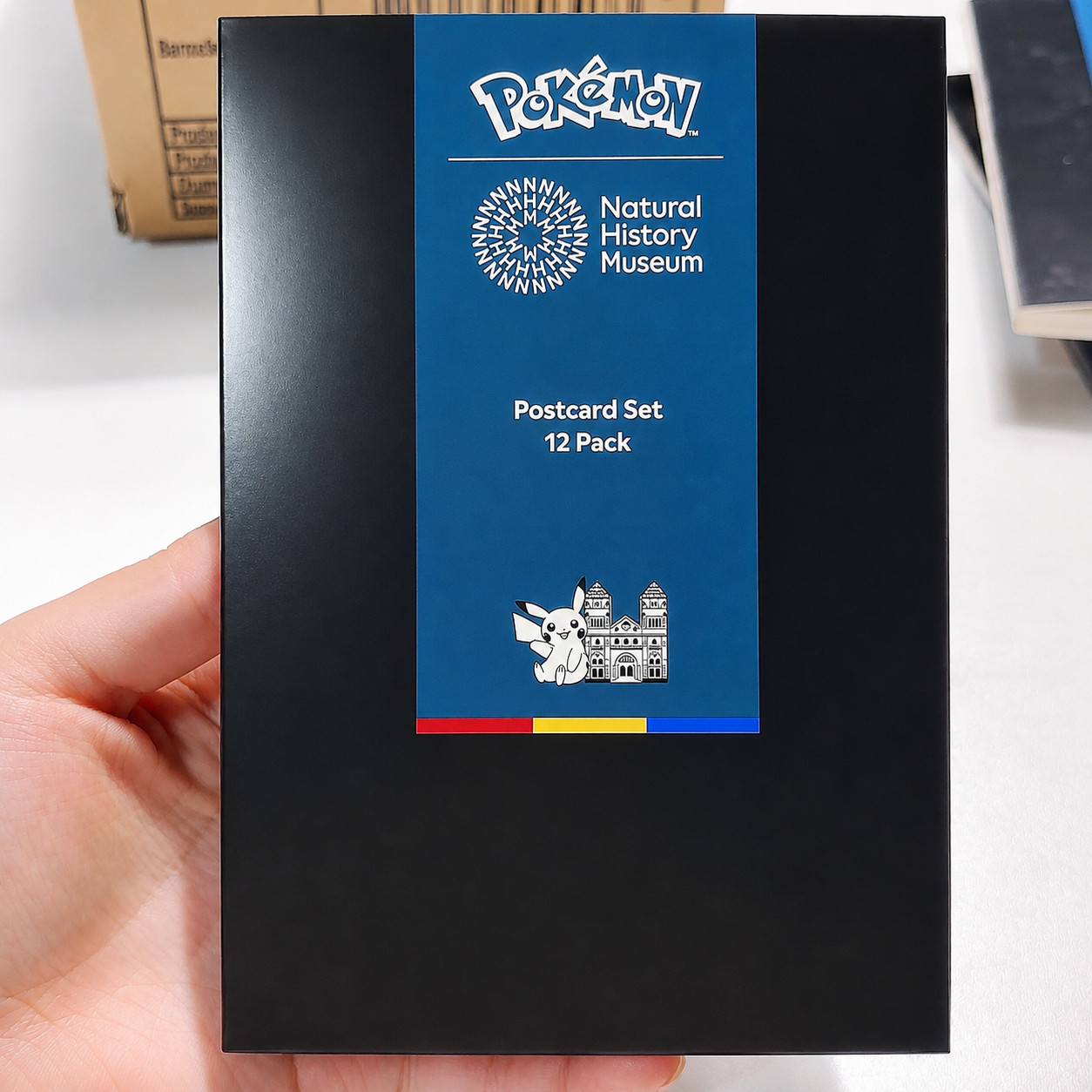 12 Pcs Pokemon x Natural History Museum Postcard Set 2026 Pop-Up Pikachu Eevee