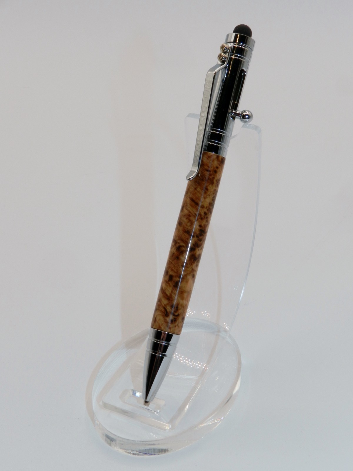 Bolt action ballpoint pen. Handmade with Black Ash Burl Makes a great gift. #56