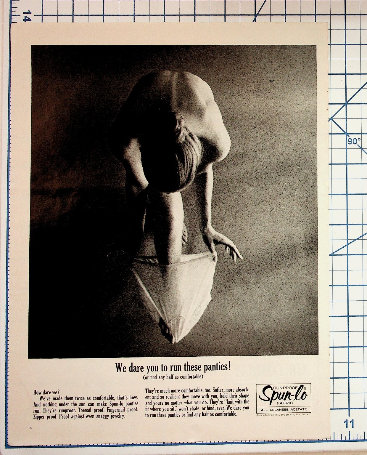 Vintage Spun-lo Panties Ad 1950s Lingerie Fashion Ephemera New York