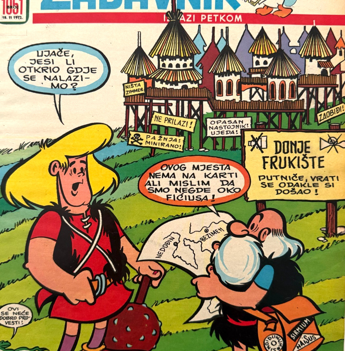 1972 Politikin Zabavnik Yugoslavian Magazine COVER ONLY Vintage Adventure E6